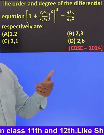 ORDER AND DEGREE OF A DIFFERENTIAL EQUATIONS||CHAPTER - 9||CLASS - 12TH_MATHS