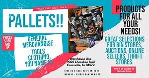 Come visit us! We have 100's of pallets available every day. We are open Monday thru Friday 8am to 4 pm cst No appointment is ever needed. We have the largest inventory in the area. prices starting at $150 #Pallets #pallets #palletsales #wholesaler #wholesale #WholesaleDeals #wholesalesupplier #wholesaleclothing #liquidation #liquidation #Liquidations #liquidations #liquidationsale #liquidationpallets #liquidationsale #LiquidationDeals #liquidationwarehouse | Warehouse One