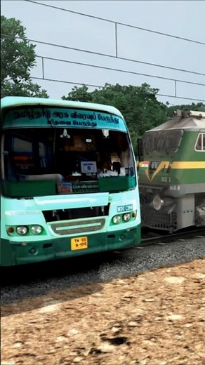 BUS VS HIGH SPEED TRAIN ON TRACK #shorts #Train #BUS