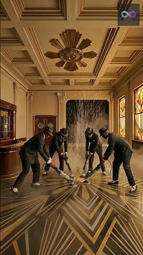 Jazz Musicians Pour an Art Deco Masterpiece on a Floor
