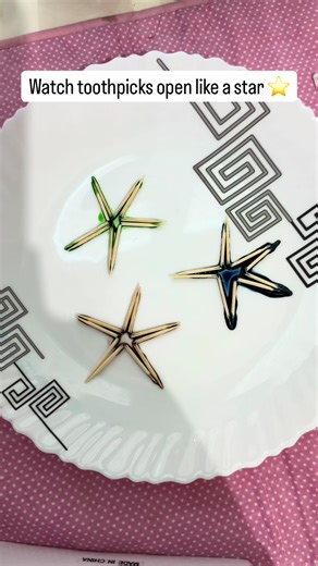 Day 28/50 – Science Experiment Series 🧪 Toothpick Capillary Action⭐️ Things you need: • Toothpicks • Water • A dropper or spoon Science behind it: When water touches the toothpicks, it moves into the tiny spaces inside the wood through capillary action. The wood fibers absorb the water and expand, causing the toothpicks to slowly move and open like a star. #scienceexperiments #activityforkids #scienceisfun #kidslearningvideos #scienceismagic