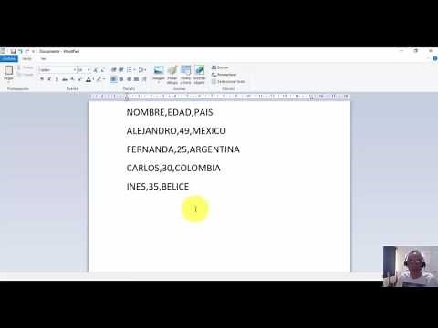 CREAR UN ARCHIVO CSV CON WORDPAD