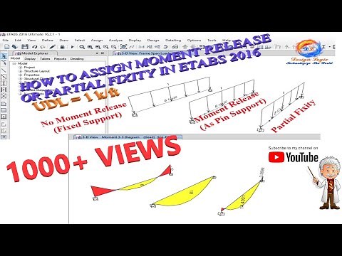 Assign Moment Release or Partial Fixity on Beam with UDL in ETABS 2016 by Design Logix