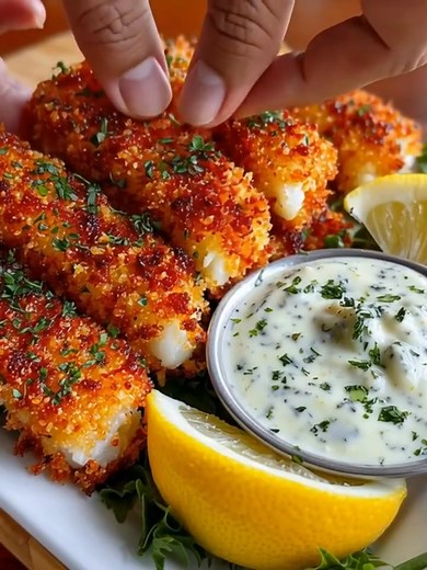Crispy Baked Fish Sticks with Tartar Sauce | Retro Recipes