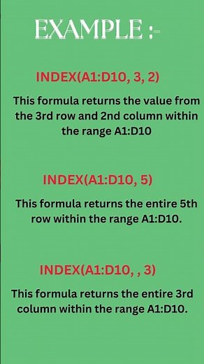 Index Function in Excel #ytshorts