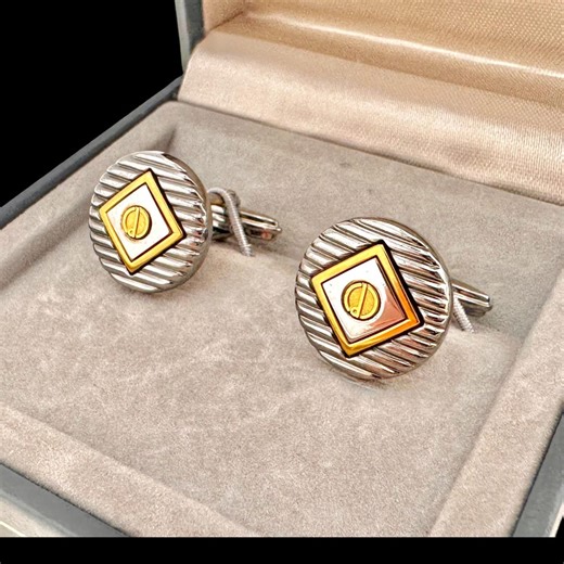 Vintage Dunhill James Bond Cufflinks: Silver, Goldtone, Ribbed (original Box and COG) - Etsy