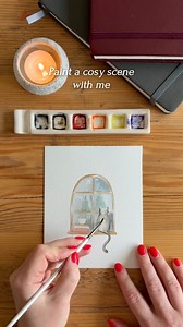 Let’s slow down together and start the year with some cosy painting 🧦☕🪵 #watercolourart #watercolourpainting | De Winton Paper co