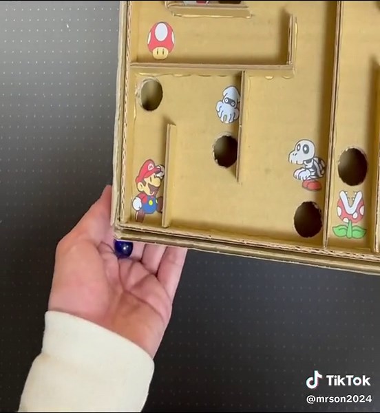 How to make a cardboard mario marble maze #tiktok #foryou #fyp #mario #diy