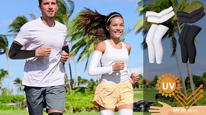 Geyoga 2 Pairs Compression Full Length Leg Sleeve Arm Sleeve for Men Women, Football (Black, White, X Large)