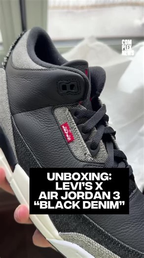 83K views · 2K reactions | We got our hands on a pair of the Levi’s x Air Jordan 3 but this time in the “Black” colorway before it drops on February 20 ⚫️ | Complex Sneakers | Facebook