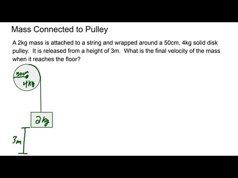 Torque, Rotational Inertia, and Angular Acceleration : Mass on a Pulley