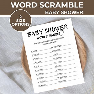 Baby Shower Word Scramble Game: Ink-saving Printable (US Letter PDF Download) - Etsy