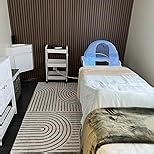 6x9 Area Rug - Large Abstract Washable Non-Slip Grey Living Room Rug Rainbow Low-Pile Floor Carpet Soft Modern Accent Rugs for Bedroom Dining Room Office Classroom Nursery