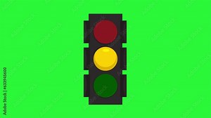 traffic light animation for transportation theme. traffic light animation on green screen.Traffic light animation for transportation theme. Traffic light animation on green screen.