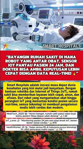 Smart Hospitals: Era Baru Rumah Sakit dengan Robot & IoT Terintegrasi