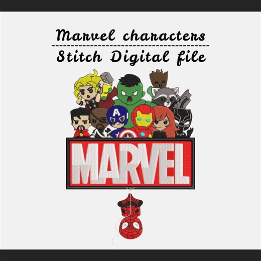 Marvel Avengers Characters Embroidery Design - Avengers Superheroes Iron Man, Captain America, Hulk Stitch Machine File (digital Download) - Etsy