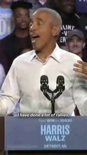 Former President Barack Obama invoked rapper Eminem's hit song "Lose Yourself" when he professed that "his palms are sweaty, knees weak, arms are heavy" as he took the stage at a rally for the Harris-Walz campaign in Detroit on Tuesday night. Read More: https://www.newsweek.com/obama-eminem-harris-campaign-rally-1973116 | Newsweek