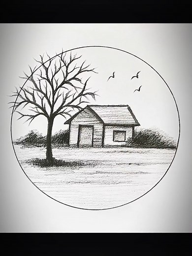 Easy Step-by-Step Circle Scenery Drawing for Beginners