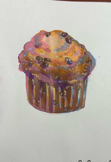 Muffin Drawing Tutorial with Acrylic Markers