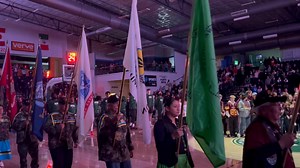 1.9K views · 73 reactions | Last night featured a Native American drum circle, enhancing the departure of the color guard. | Oshkosh Arena | Facebook