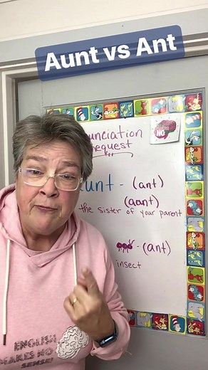 Pronunciation of Aunt vs Ant #pronunciationtips#speakingenglish#easyenglish#humor#esl | English Makes No Sense