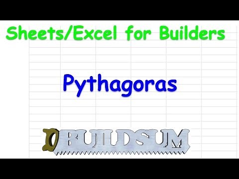 Sheets / Excel for Builders, Pythagoras