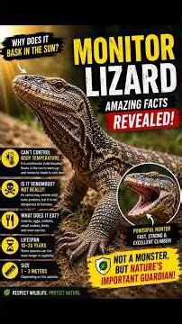 Why Do Monitor Lizards Bask in the Sun? #wildlife#viral#trending #monitorlizard#facts#animals