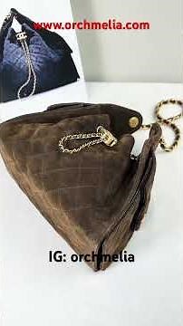Chanel 25K Dark Brown Suede Small Size 25 Hobo Bag