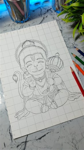 Bal Hanuman Drawing 🔥 #shorts #drawing #trending #art