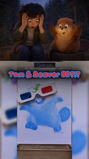 Hoppers Mabel Tanaka Reacts to a 3D Drawing of Tom Lizard & Beaver Mabel 🎨😳✨ #hoppers