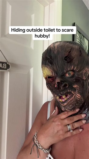 Wife Pranks Husband Outside Bathroom | Scare Tactics