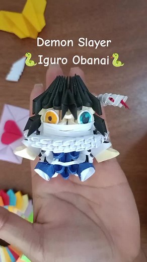 Demon slayer 🐍Iguro Obanai🐍 parte 3 #artorigami3d #pilareskimetsunoyaiba #cazadordedemonios #anime #iguroobanai #tutorial #origami #origami3d #kimetsunoyaiba #demonslayer #fyp