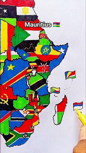 Draw Flag Map of Mauritius 🇲🇺 #mauritius #flag