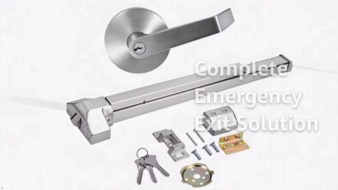 Hardware Push Bar Panic Exit Device for Emergency Exit Doors with Exterior Lever Handle, UL10C and ANSI Grade 1 Certified (211s- Panic Exit Device +Exterior Lever Handle)