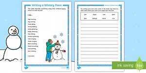 Writing a Wintry Poem - I Am as Poem Activity