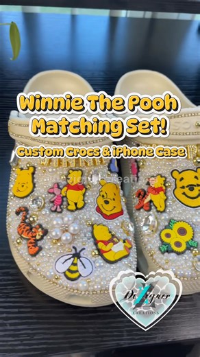 Winnie the Pooh Matching Set|Custom Crocs|Junk Case🍯🐝#crocs #junkcase #winniethepooh #bling #pooh