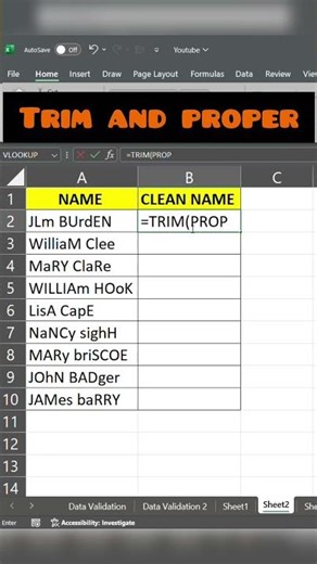 Trim and Proper function in excel #microsoftexcel #parttimejobsforstudents #microsoftexceltutorials