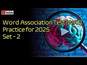 Word Association Test (WAT) Practice 2025 Set 2 | Ace WAT for SSB & Other Psychology Interviews🎖️🎖️