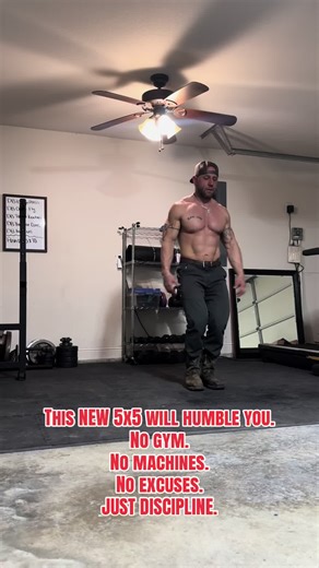 This is the NEW version of my 5x5. 5 exercises. 5 reps (or 5 seconds). 5 rounds. That’s it. The Work: • 5 Jumping Jacks • 5 Sec High Knees • 5 Burpees • 5 Push-Ups • 5 Squats → Repeat 5 Rounds You don’t need a fancy gym. You need structure. You need grit. You need the willingness to repeat the basics until they work. Most people don’t fail because they lack knowledge. They fail because they lack discipline. If you’re done negotiating with yourself… If you’re ready to build real results… DM me “W