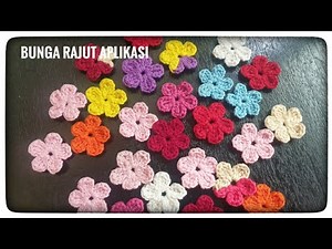 crochet / cara mudah merajut bunga untuk pemula / easy flower crochet tutorial for beginners