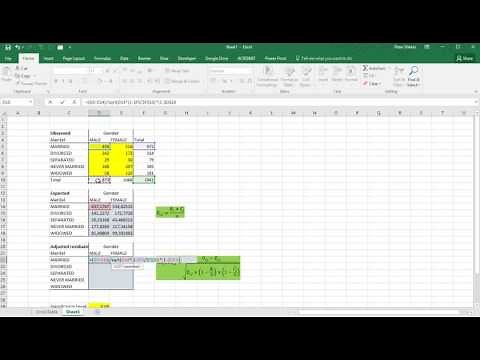 Excel - Chi square post hoc using adjusted residuals