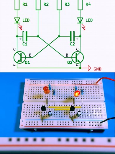 LED Blinking Circuit Tutorial on Breadboard