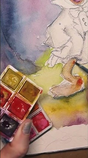 Donald Duck in Wonderland? 🐤🎩 Watercolor Fan Art Speed Paint | Disney Crossover #shorts