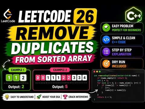 LeetCode 26 Easy Solution | Remove Duplicates from Sorted Array