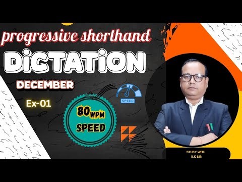 progressive shorthand English Dictation @80 wpm // day 01 By R.k Sir