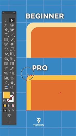 Beginner vs Pro Rounded Corners in Illustrator 🟠
