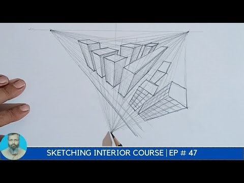 EP # 47 | How to Draw Buildings using Three-Point Perspective - Step by Step Tutorial