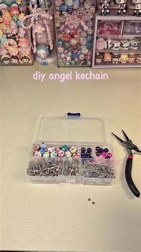 diy beaded angel keychain