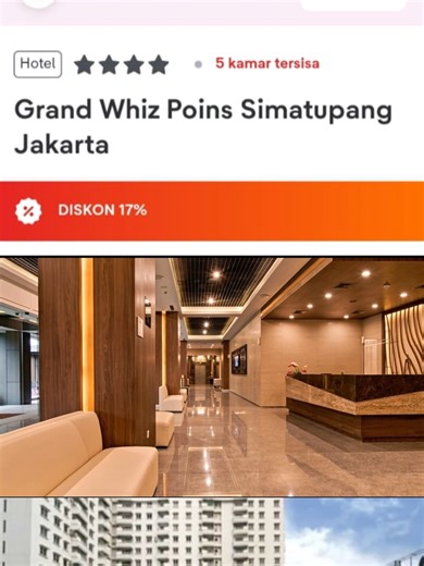Jakarta rasa liburan! ✨ Ternyata ada hidden gem se-estetik ini di kawasan Simatupang. Kenalin, Grand Whiz Poins Simatupang. Definisi staycation mewah tanpa harus jauh-jauh keluar kota. Dari lobi aja udah kerasa vibes bintang 4-nya yang elegan tapi tetap homy. Fasilitas yang bikin gak mau pulang:🏊 Infinity Pool with City View: Berenang sore sambil liat sunset Jakarta Selatan? Check! Spot ini wajib banget buat foto OOTD. 🛏️ Room Super Comfy: Desain kamarnya modern minimalis, bersih, dan kasurnya