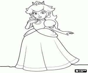 Princess Peach Toadstool coloring page printable game